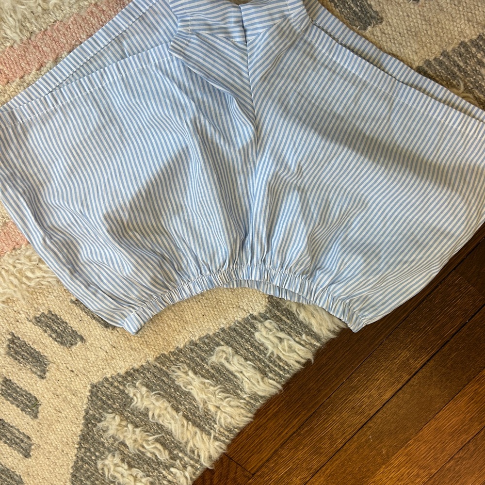 Striped Light Blue Cotton Shorts by Splendid - Picture 4 of 4